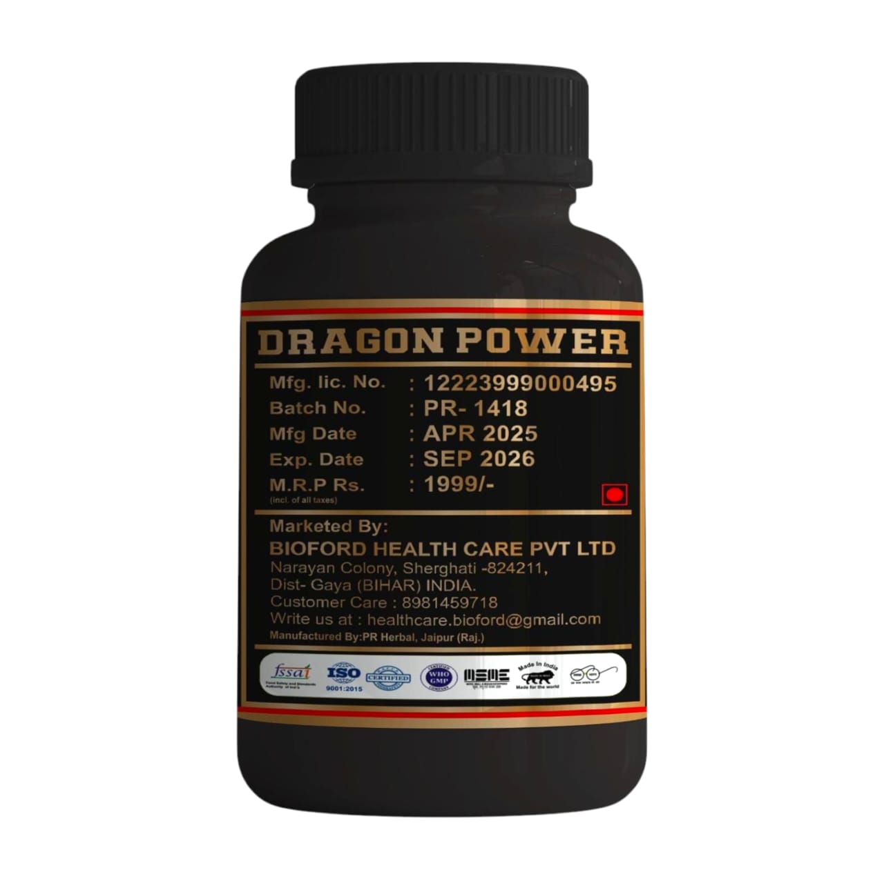 Dragon Power Capsules – Ayurvedic Male Vitality Booster
- 30 Capsule